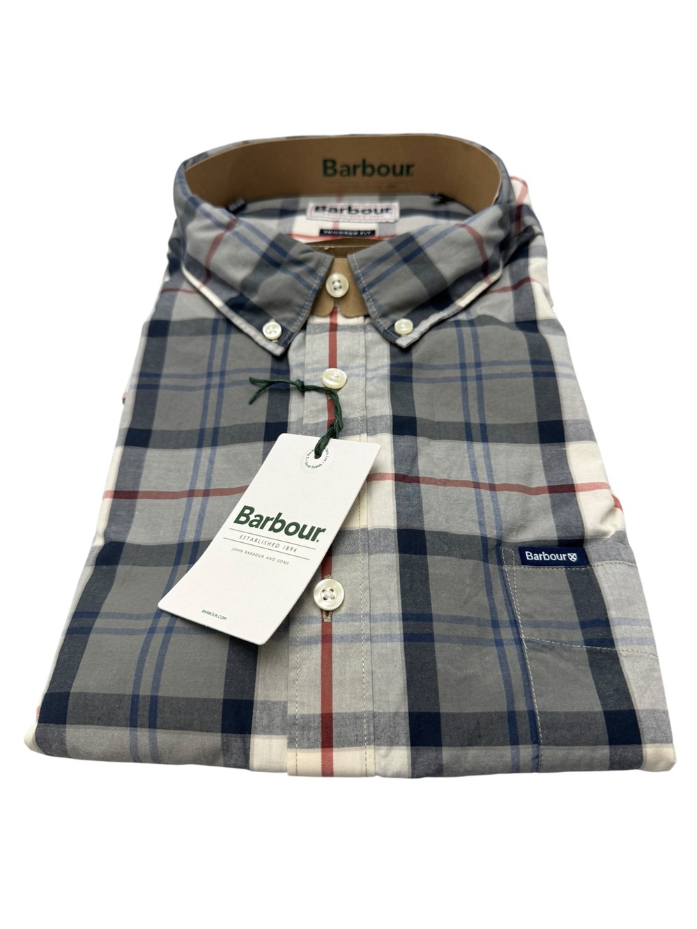 Barbour Laggon Tailored Fit Bleached Pine Tartan Button Down Size XXXL NWT NEW